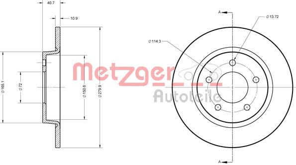 METZGER Тормозной диск 6110581