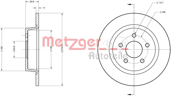 METZGER Bremžu diski 6110604
