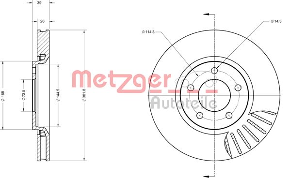 METZGER Тормозной диск 6110622
