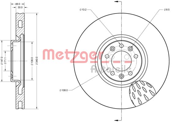 METZGER Тормозной диск 6110628