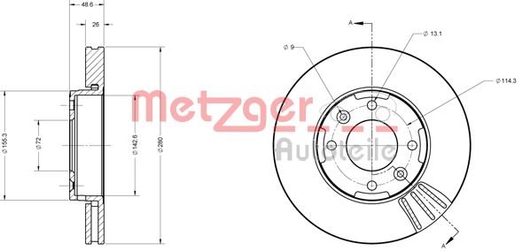 METZGER Тормозной диск 6110636