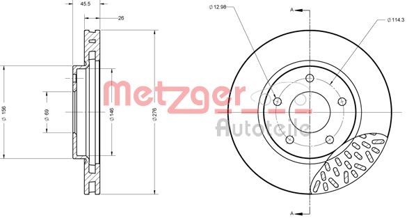 METZGER Тормозной диск 6110664