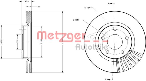 METZGER Тормозной диск 6110684