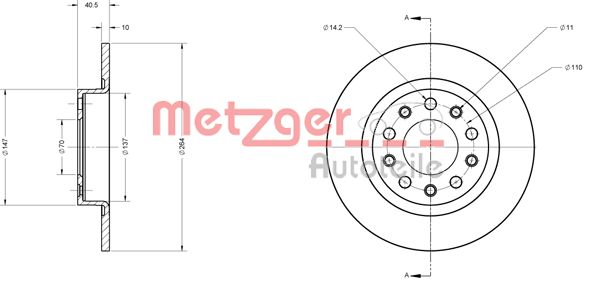 METZGER Bremžu diski 6110690