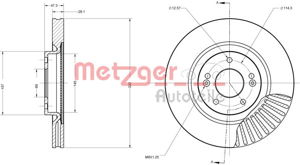 METZGER Bremžu diski 6110695