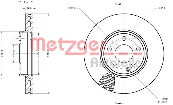 METZGER Тормозной диск 6110734