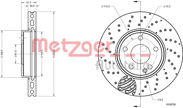 METZGER Bremžu diski 6110735