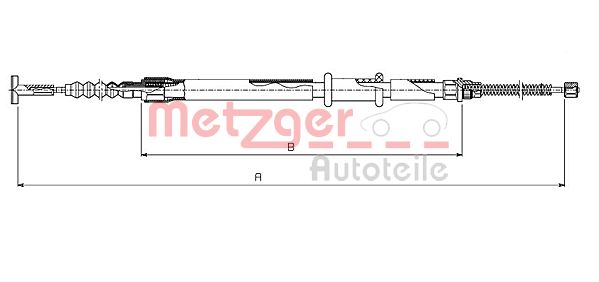 METZGER Тросик, cтояночный тормоз 631.10