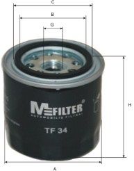 MFILTER Eļļas filtrs TF 34