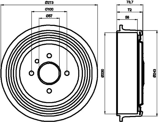 MINTEX Тормозной барабан MBD285