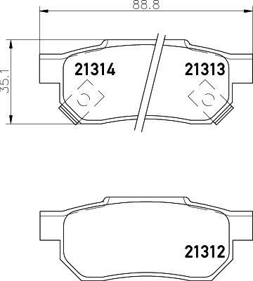 MINTEX Bremžu uzliku kompl., Disku bremzes MDB1411