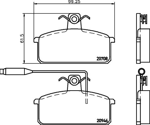 MINTEX Комплект тормозных колодок, дисковый тормоз MDB1528