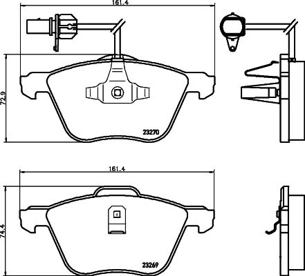 MINTEX Комплект тормозных колодок, дисковый тормоз MDB2126