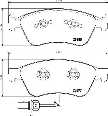 MINTEX Комплект тормозных колодок, дисковый тормоз MDB2825