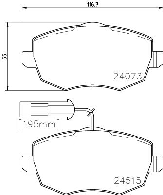 MINTEX Комплект тормозных колодок, дисковый тормоз MDB2856