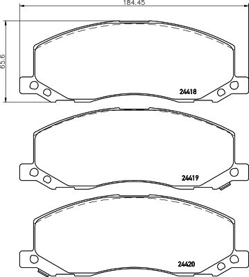 MINTEX Комплект тормозных колодок, дисковый тормоз MDB2871