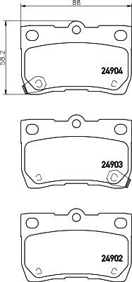 MINTEX Комплект тормозных колодок, дисковый тормоз MDB3051