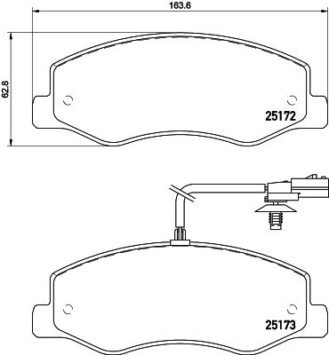 MINTEX Комплект тормозных колодок, дисковый тормоз MDB3095