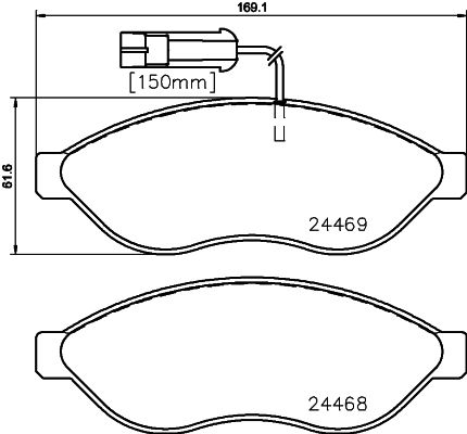 MINTEX Комплект тормозных колодок, дисковый тормоз MDB3365