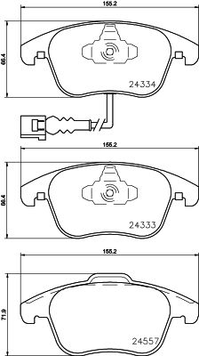 MINTEX Комплект тормозных колодок, дисковый тормоз MDB3395