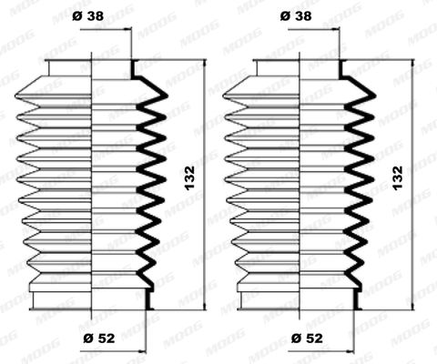 MOOG Putekļusargu komplekts, Stūres iekārta K150040