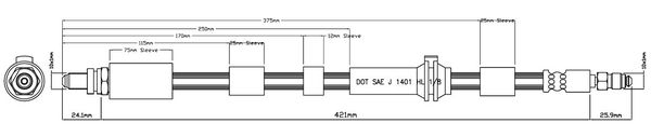 MOTAQUIP Тормозной шланг VBH1202