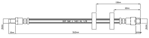 MOTAQUIP Тормозной шланг VBH487