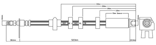 MOTAQUIP Тормозной шланг VBH809