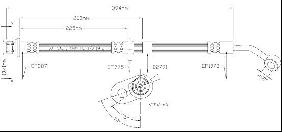 MOTAQUIP Тормозной шланг VBJ613