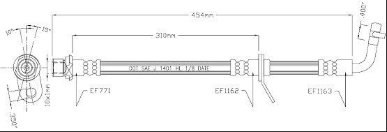 MOTAQUIP Тормозной шланг VBJ663