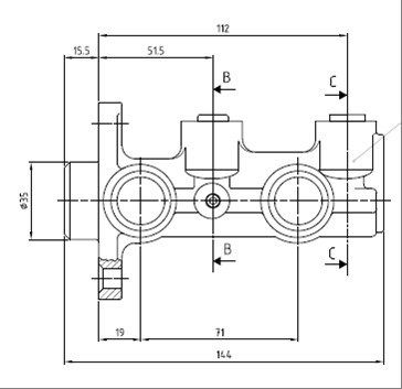 MOTAQUIP Главный тормозной цилиндр VMC131