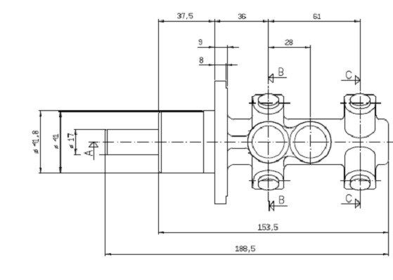 MOTAQUIP Главный тормозной цилиндр VMC188