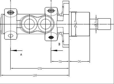 MOTAQUIP Главный тормозной цилиндр VMC239