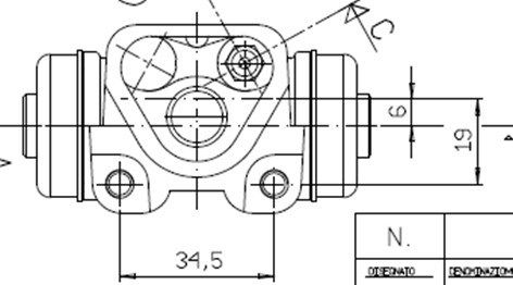 MOTAQUIP Колесный тормозной цилиндр VWC837