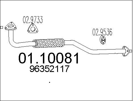 MTS Труба выхлопного газа 01.10081