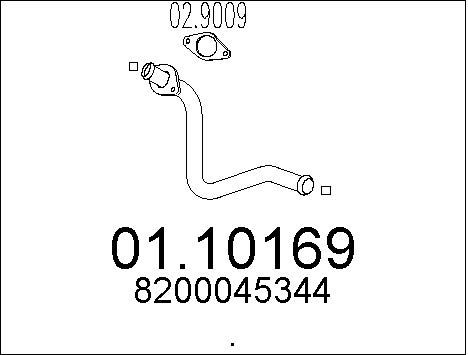 MTS Труба выхлопного газа 01.10169