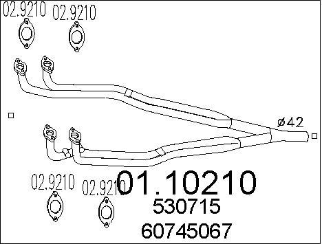 MTS Труба выхлопного газа 01.10210