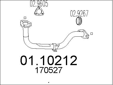 MTS Труба выхлопного газа 01.10212