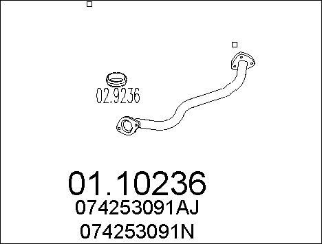 MTS Труба выхлопного газа 01.10236