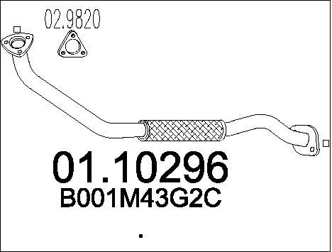 MTS Труба выхлопного газа 01.10296