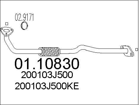 MTS Труба выхлопного газа 01.10830