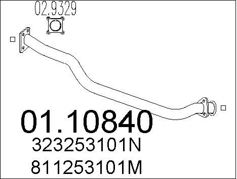 MTS Труба выхлопного газа 01.10840