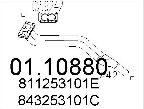 MTS Труба выхлопного газа 01.10880
