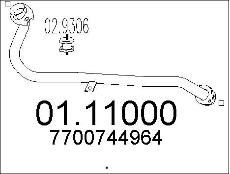 MTS Труба выхлопного газа 01.11000