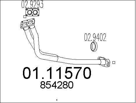 MTS Труба выхлопного газа 01.11570