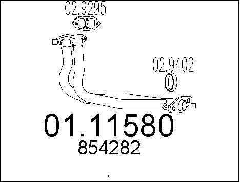 MTS Труба выхлопного газа 01.11580