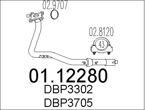 MTS Труба выхлопного газа 01.12280
