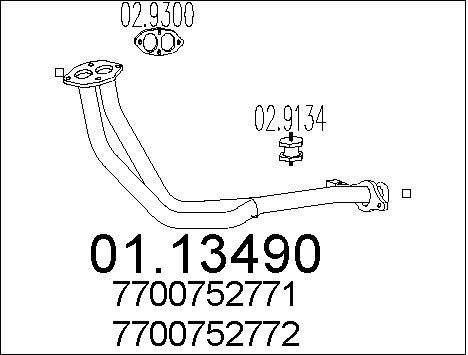 MTS Труба выхлопного газа 01.13490