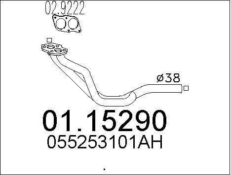 MTS Труба выхлопного газа 01.15290