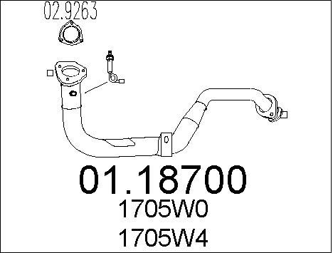 MTS Труба выхлопного газа 01.18700